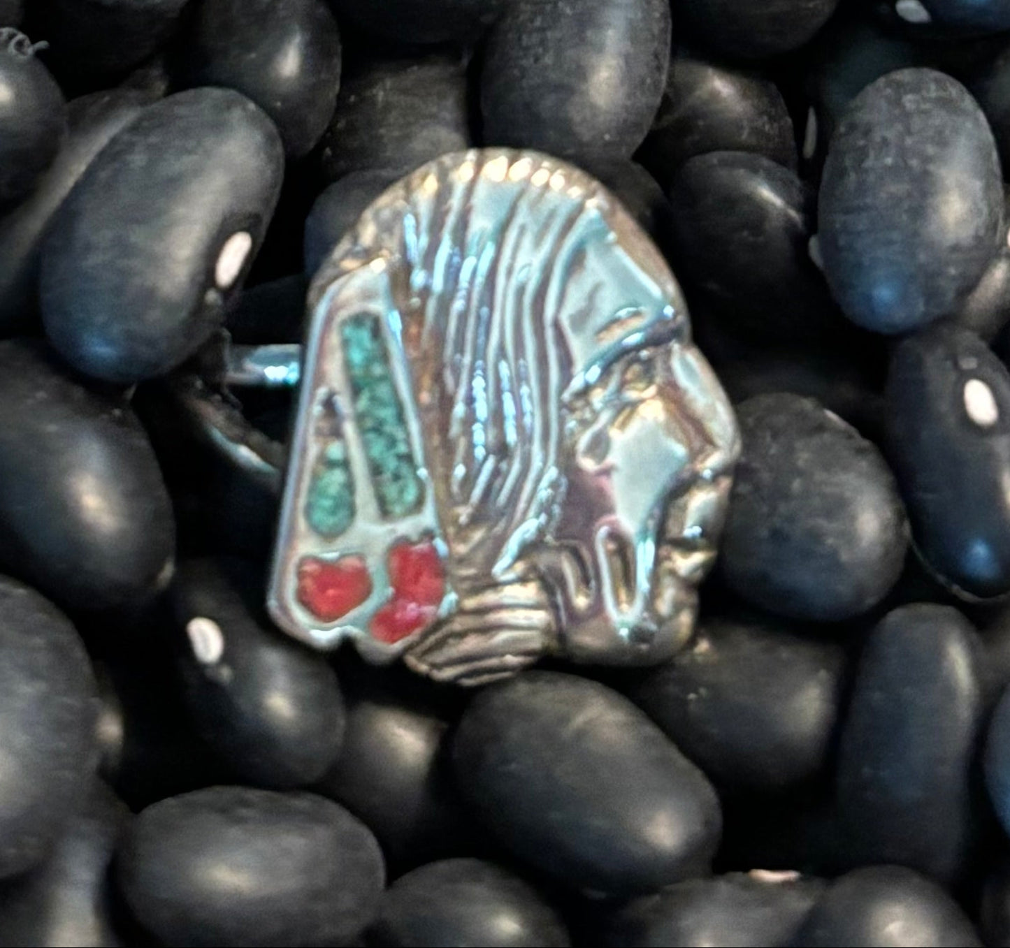 Indian Chief Sterling Ring