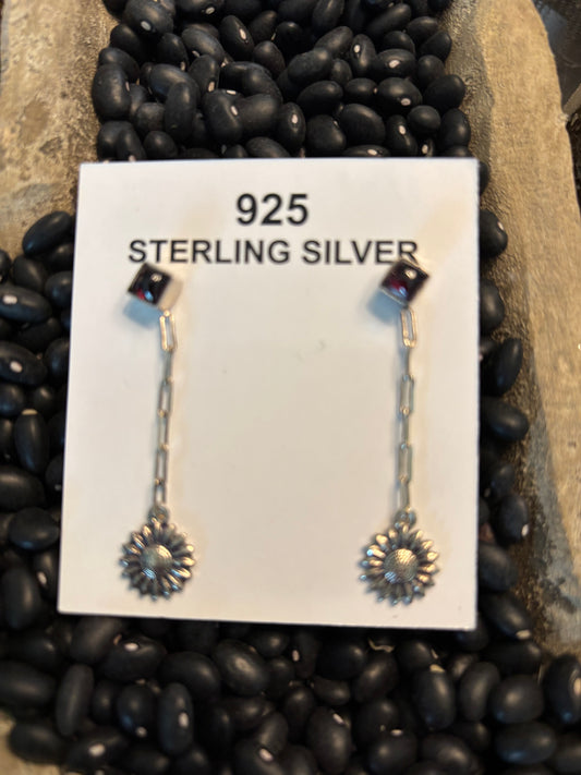 Sunflower dangle earrings 925