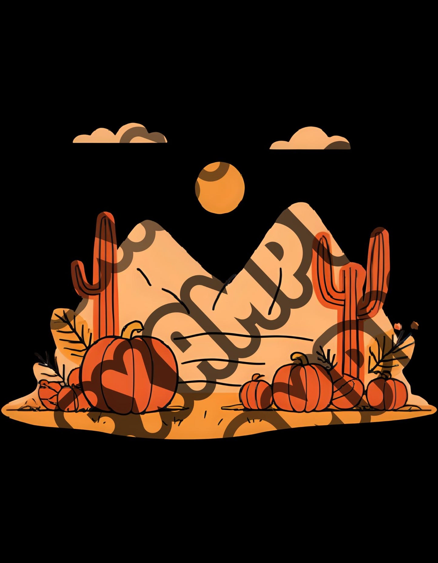 Fall Desert Graphic: Retro Western Design (SVG, PNG)