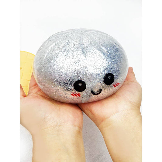 Mystery Glittered Jumbo Dumpling Squishy with Steamer