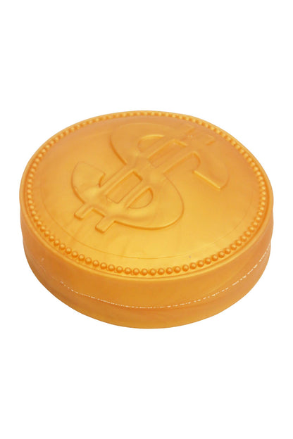 JUMBO 5.75 Inch Golden Coin Fluffy Slime Filled TPR Squishy