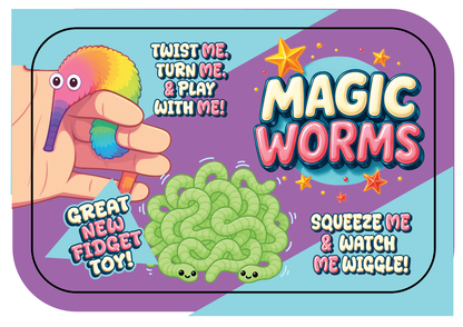 So Much Fun! Magic Worms Fidget Toy Assortment Squish