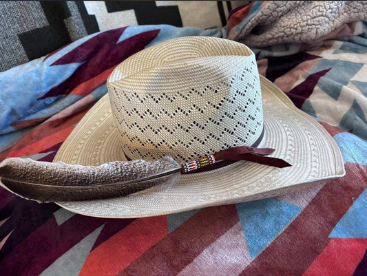 Beaded Feather Hat Pin or Alligator Clip – Customizable Ranch Brand Accessory