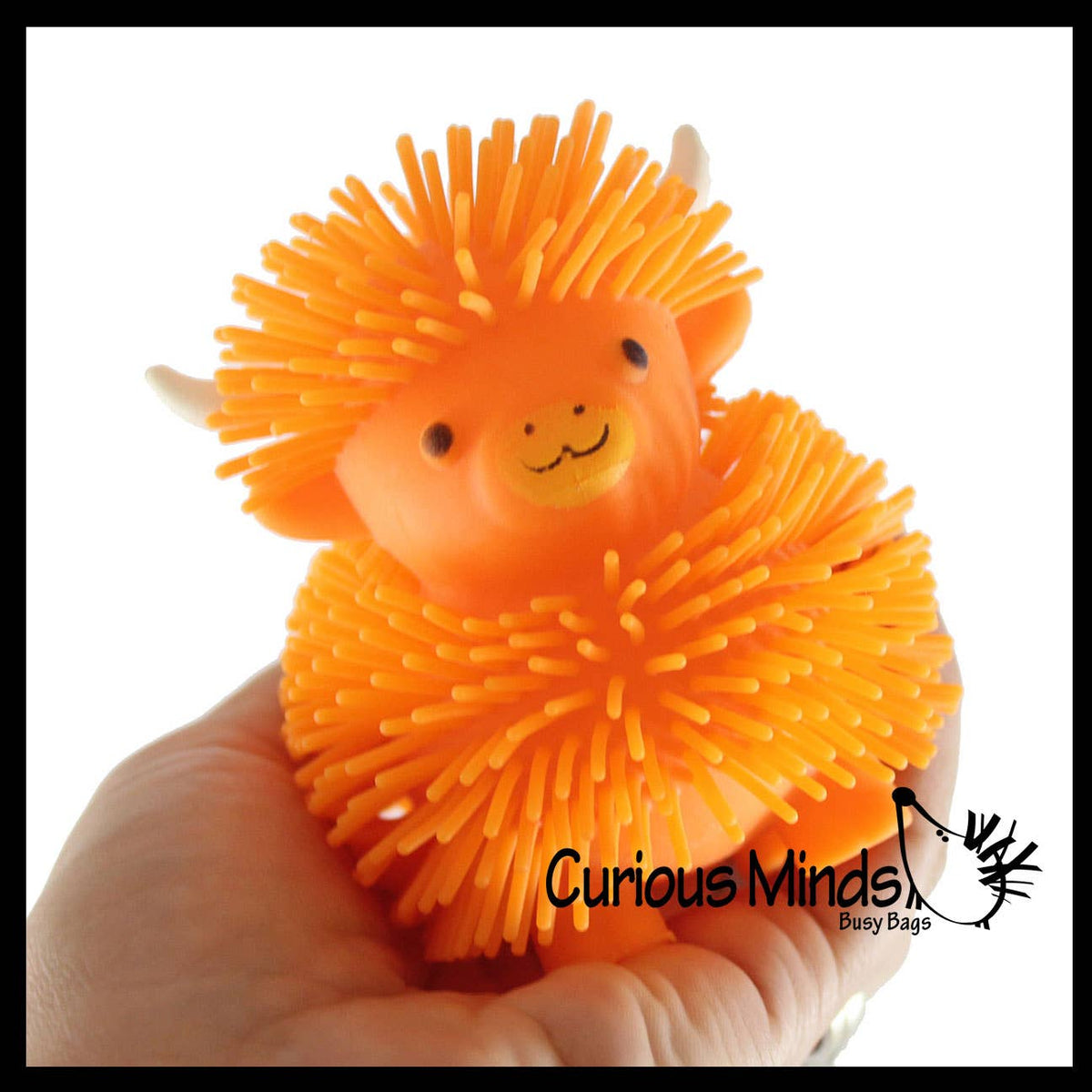 1 Puffer Highland Cow Fidget Toys - Air Filled Hairy Cute Squishy
