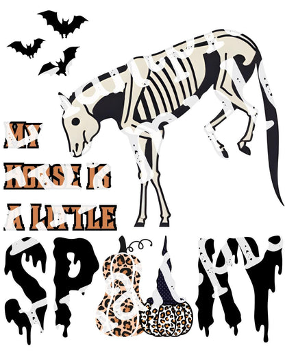 Halloween Horse Skeleton SVG, Spooky Cowboy Design (Digital Download)
