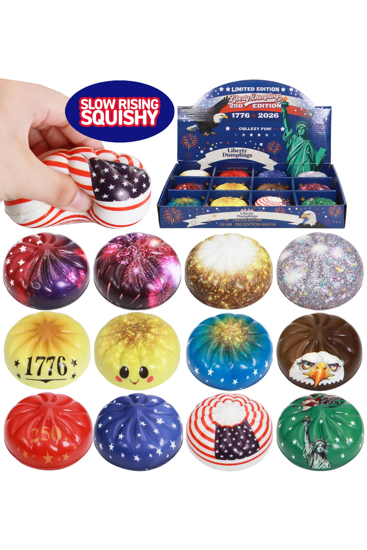 250th USA Patriotic Dumpling Slow Rising Foam Squishy
