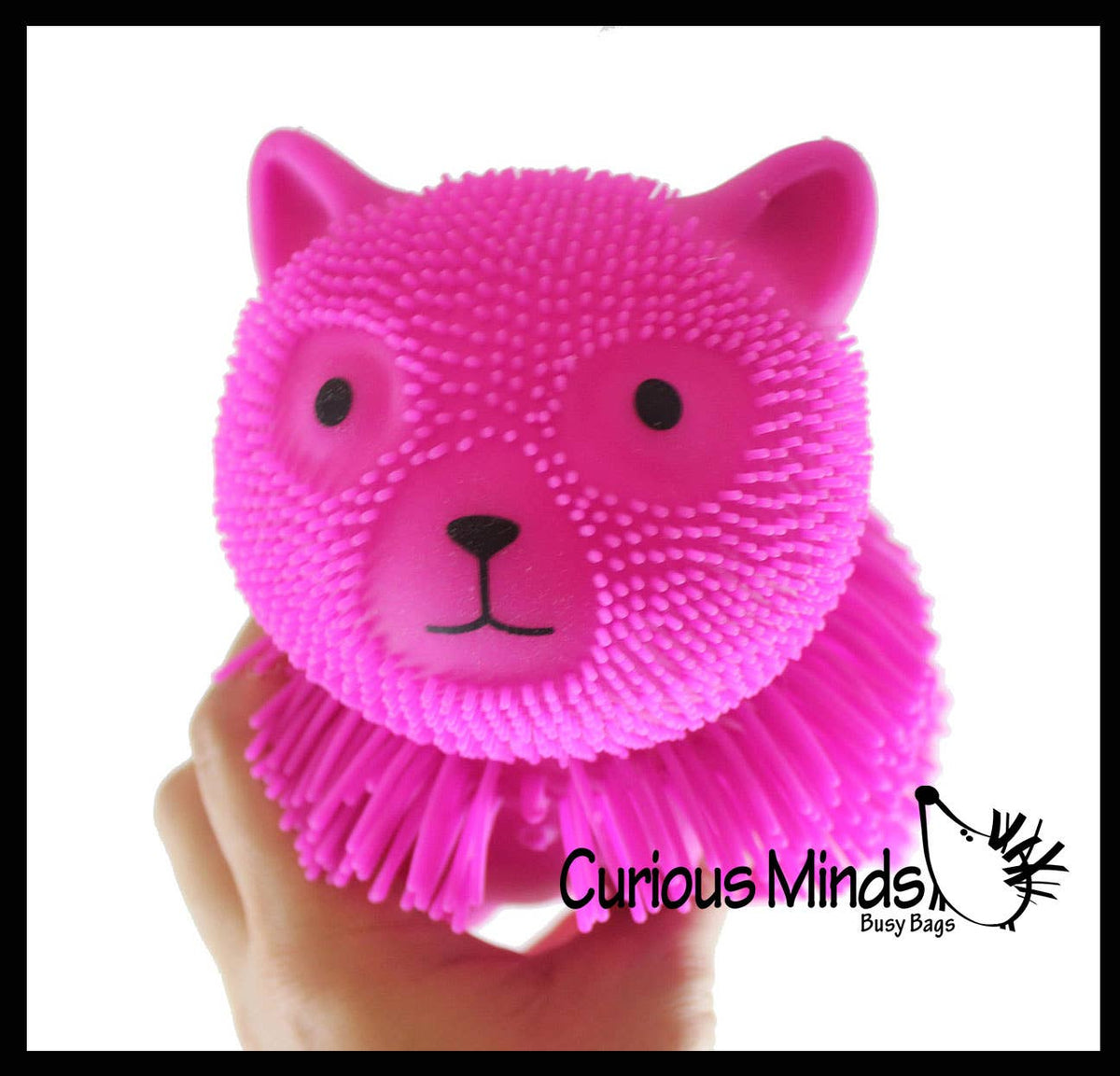 1 Shaggy Cat Large 7" Puffer Ball - Sensory Therapy Fidget Squishy