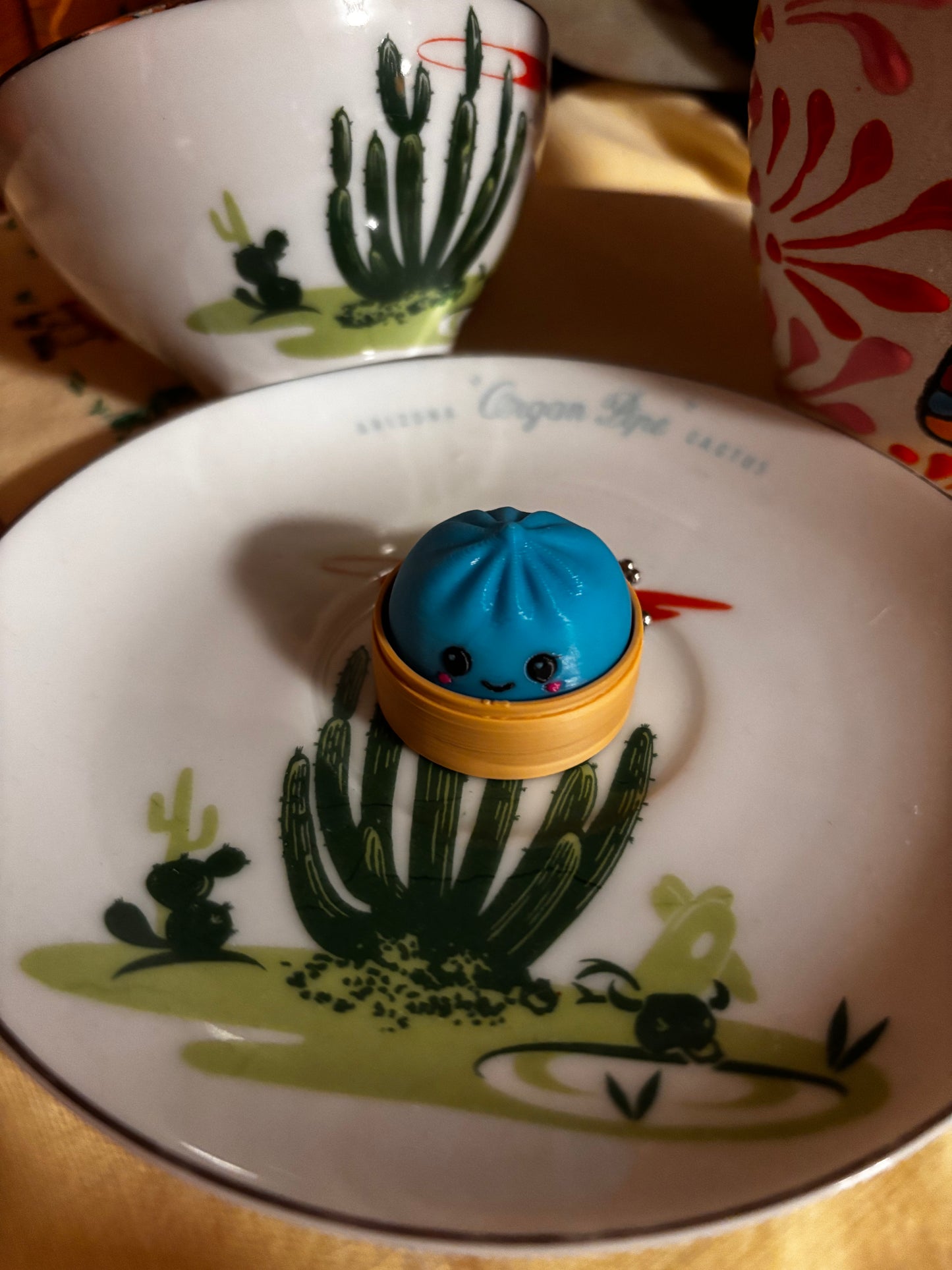 Clicker viral mini dumpling squishy keychain