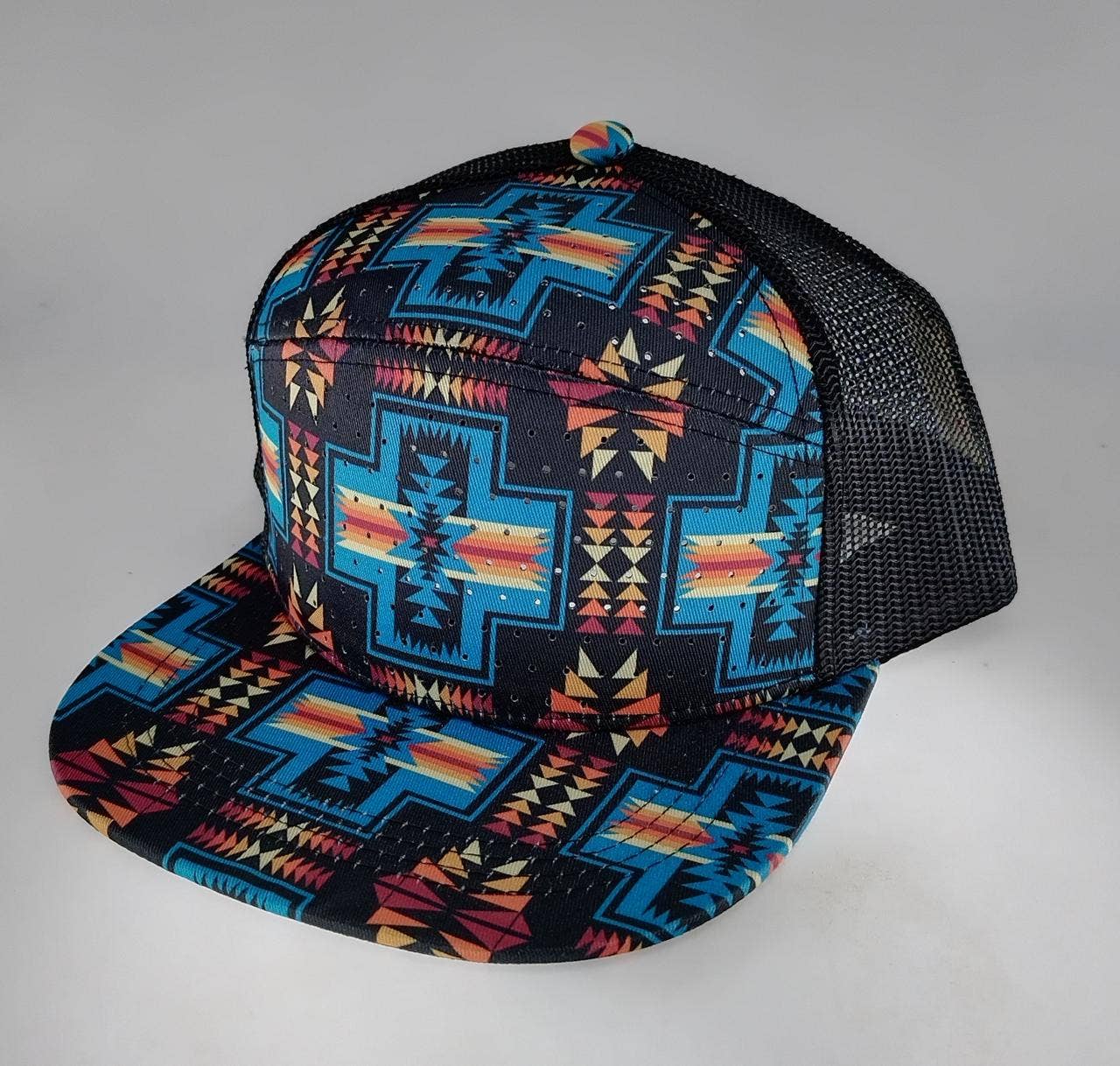 Black and Turquoise Cap