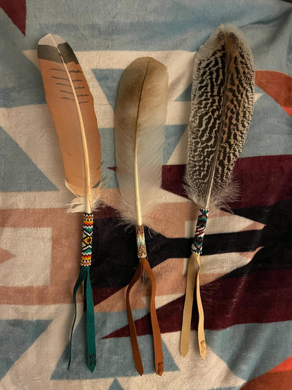 Beaded Feather Hat Pin or Alligator Clip – Customizable Ranch Brand Accessory