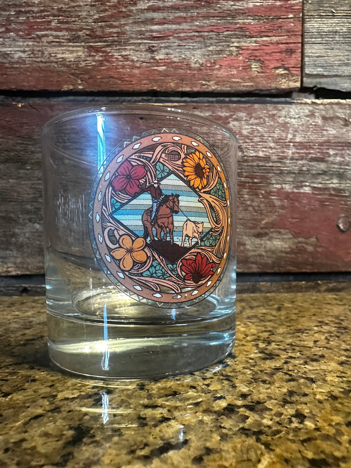 On the Rocks Glass Breakaway Roper Cowgirl Rodeo Western Cowboy