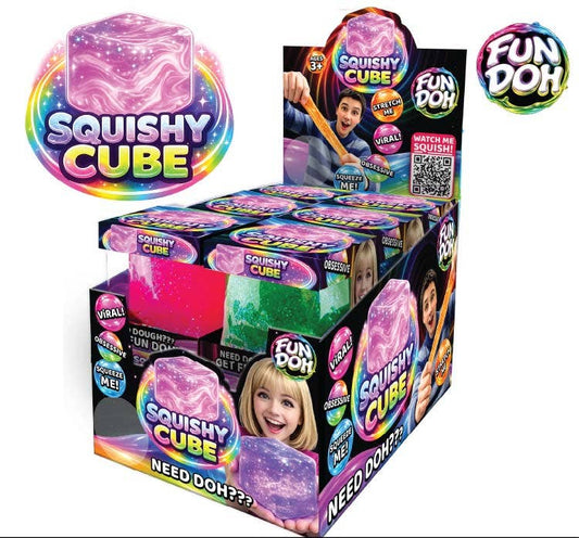 Fun Doh Squish & Squeeze Sparkle Cube Fidget Toy
