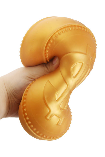 JUMBO 5.75 Inch Golden Coin Fluffy Slime Filled TPR Squishy