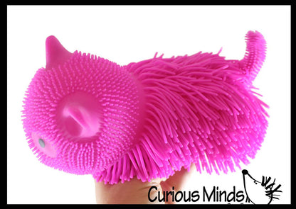 1 Shaggy Cat Large 7" Puffer Ball - Sensory Therapy Fidget Squishy