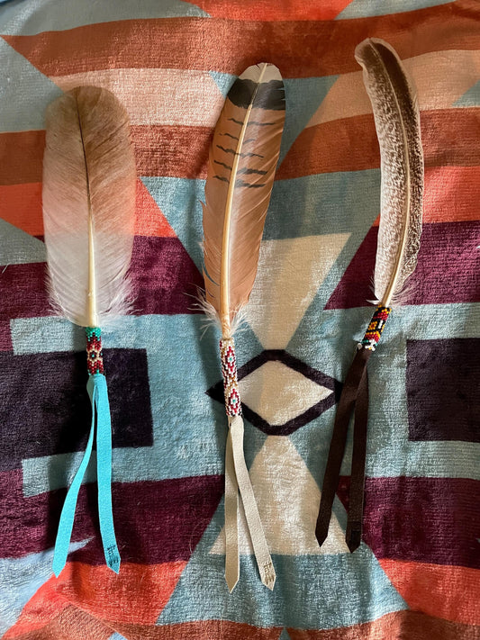 Beaded Feather Hat Pin or Alligator Clip – Customizable Ranch Brand Accessory