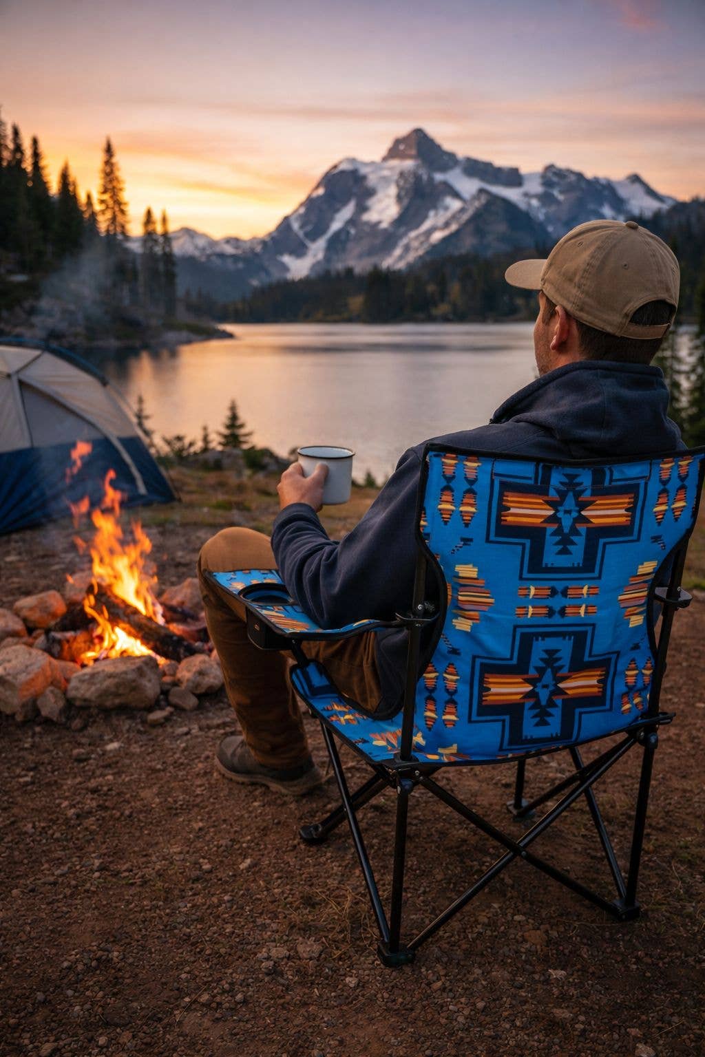 FOLDING CHAIR AZTEC BLUE