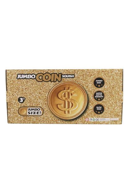 JUMBO 5.75 Inch Golden Coin Fluffy Slime Filled TPR Squishy
