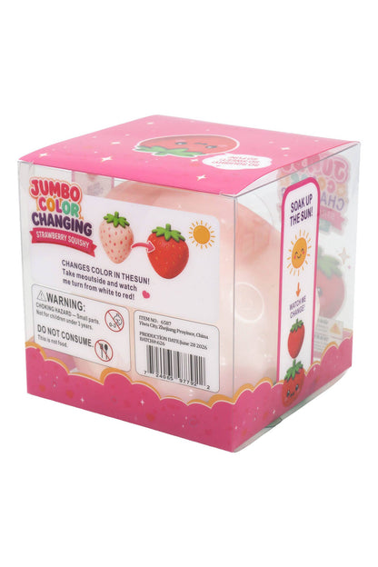 JUMBO Strawberry UV Light Changing Slime Filled Squishy