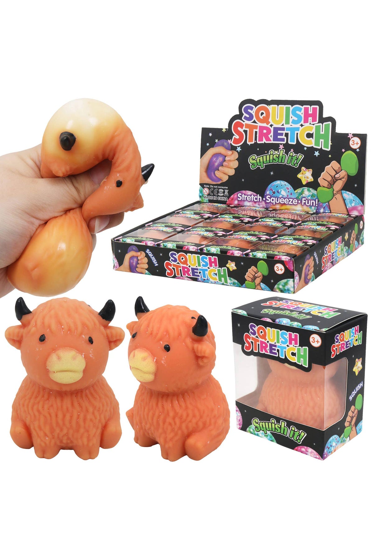 Cute Baby Highland Cow Fluffy Slime Filled Squishy Toy