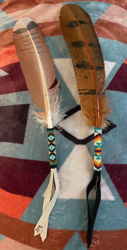 Beaded Feather Hat Pin or Alligator Clip – Customizable Ranch Brand Accessory