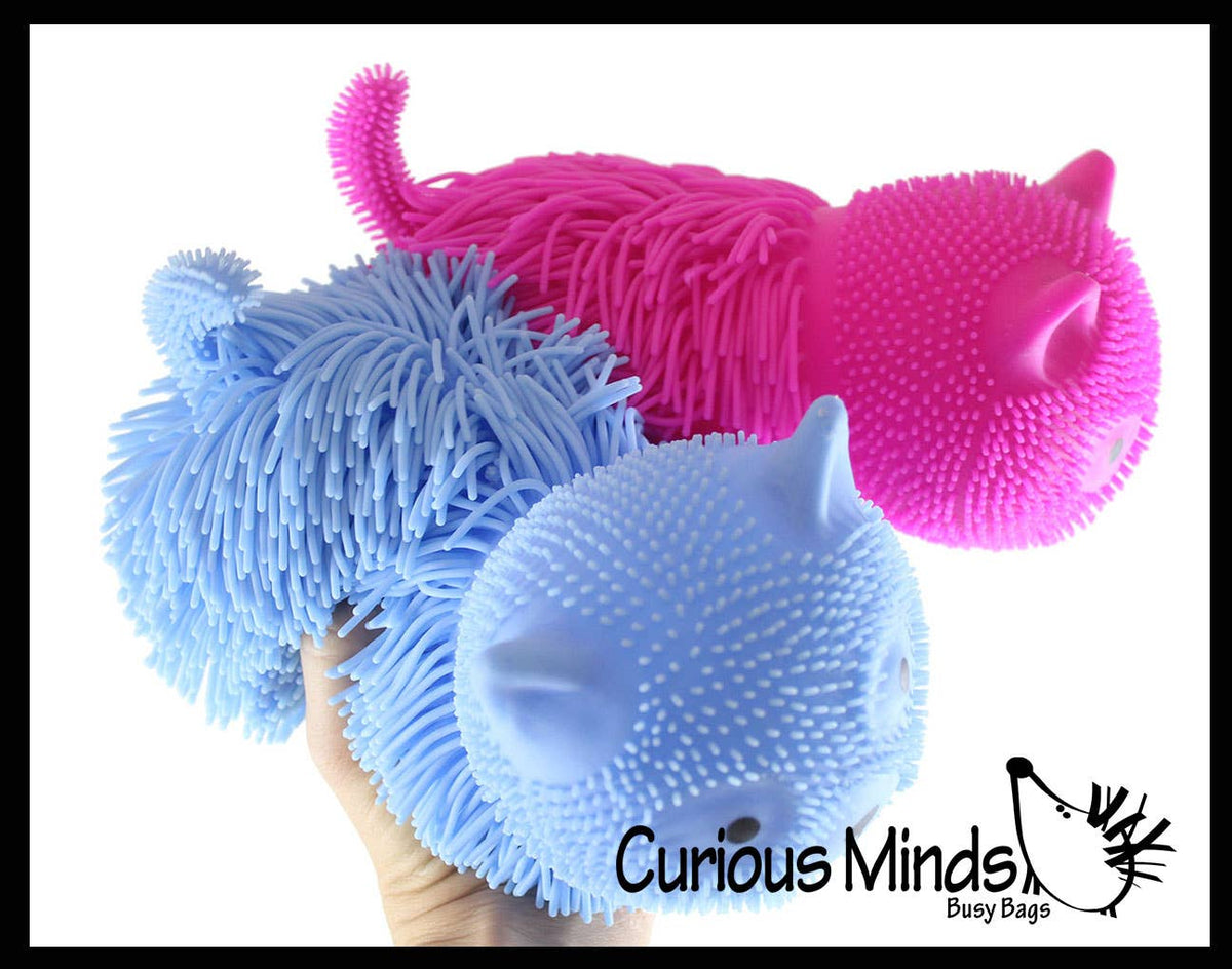 1 Shaggy Cat Large 7" Puffer Ball - Sensory Therapy Fidget Squishy
