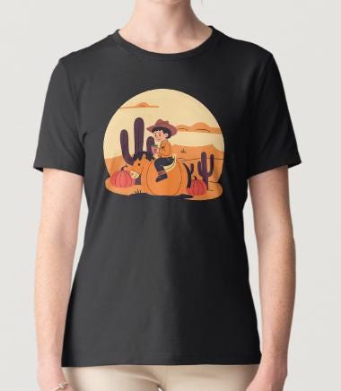 Latte Pumpkin Kid Cowboy SVG, Western Desert Graphic (Digital Download)