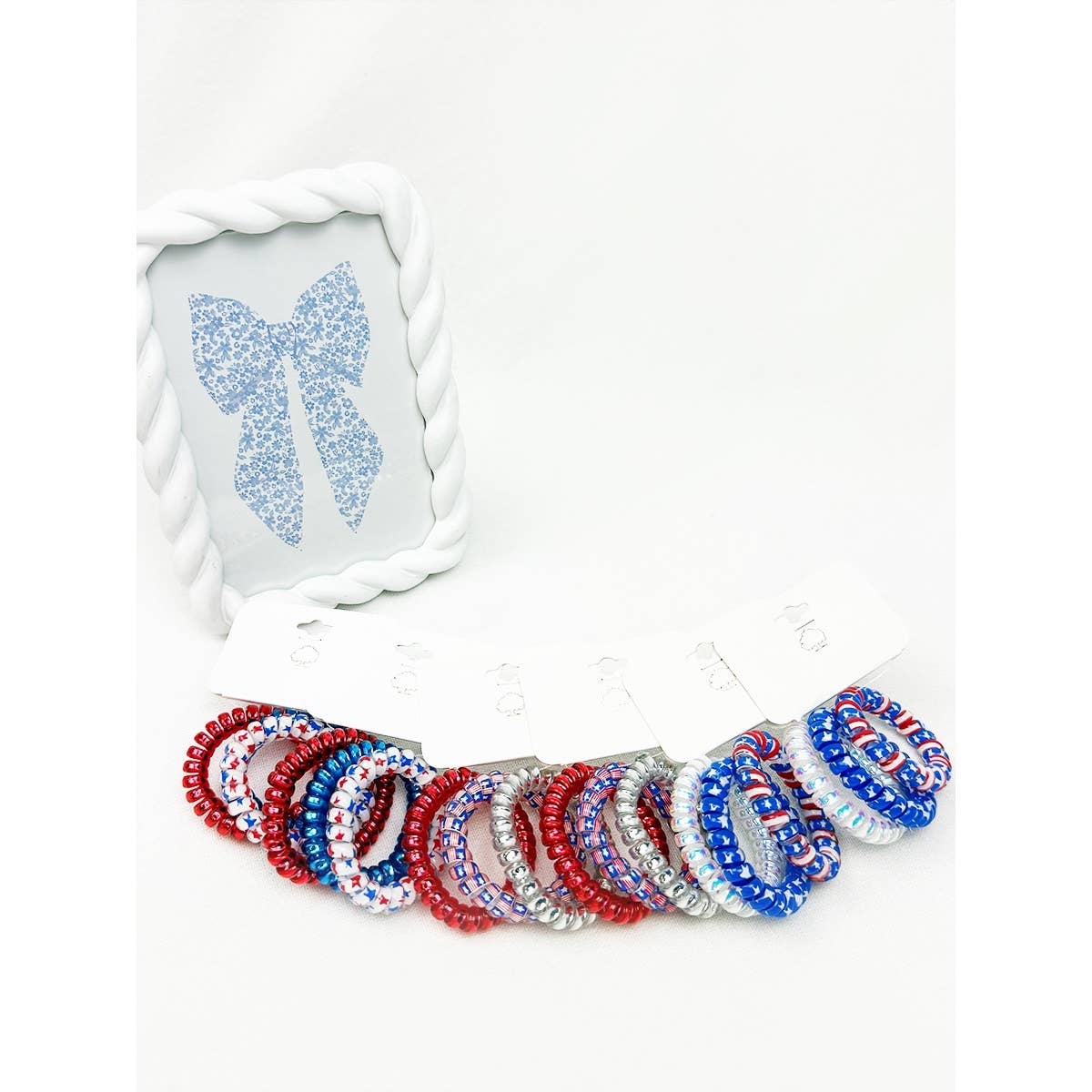 USA Theme Phone Cord Hair Tie Set