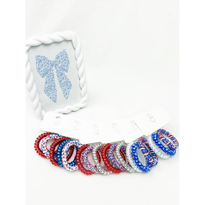 USA Theme Phone Cord Hair Tie Set