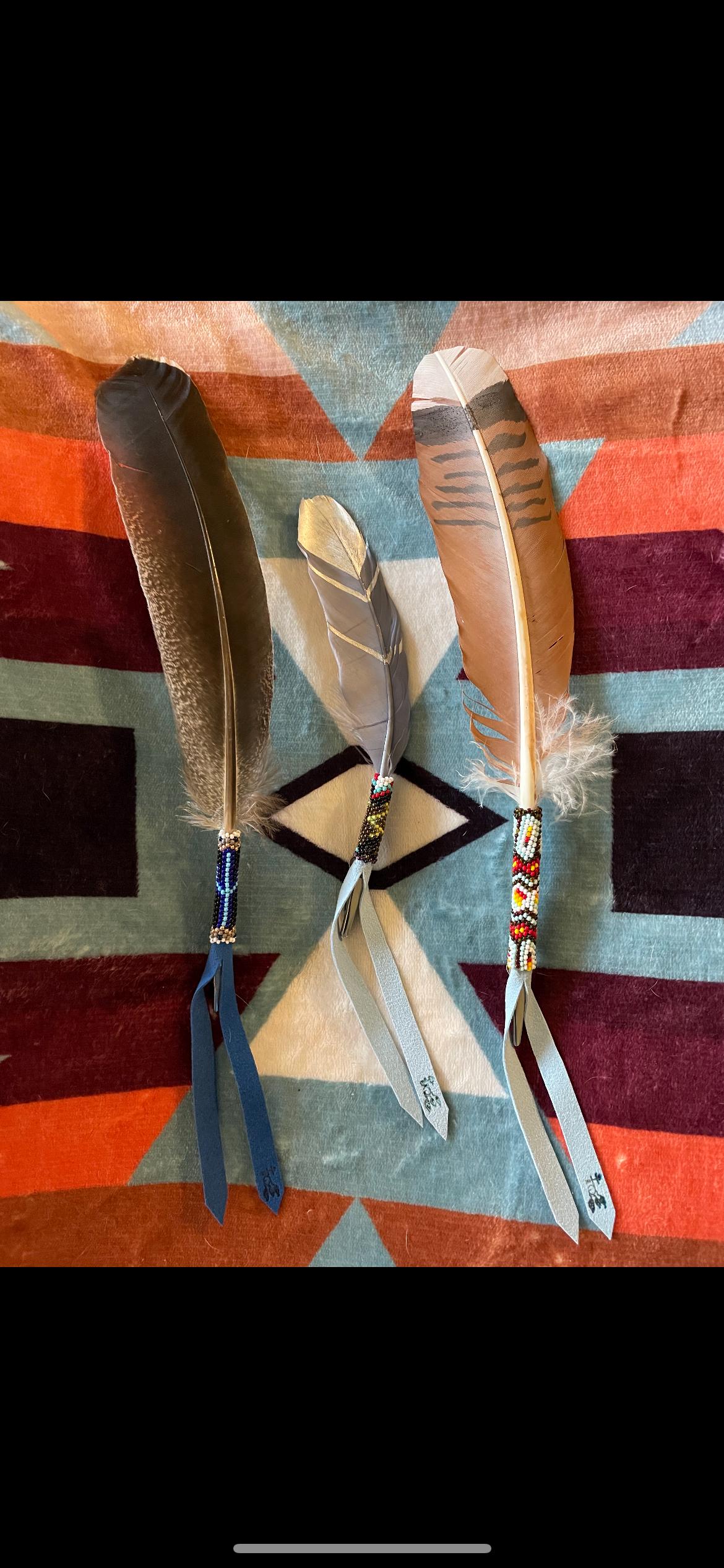 Beaded Feather Hat Pin or Alligator Clip – Customizable Ranch Brand Accessory