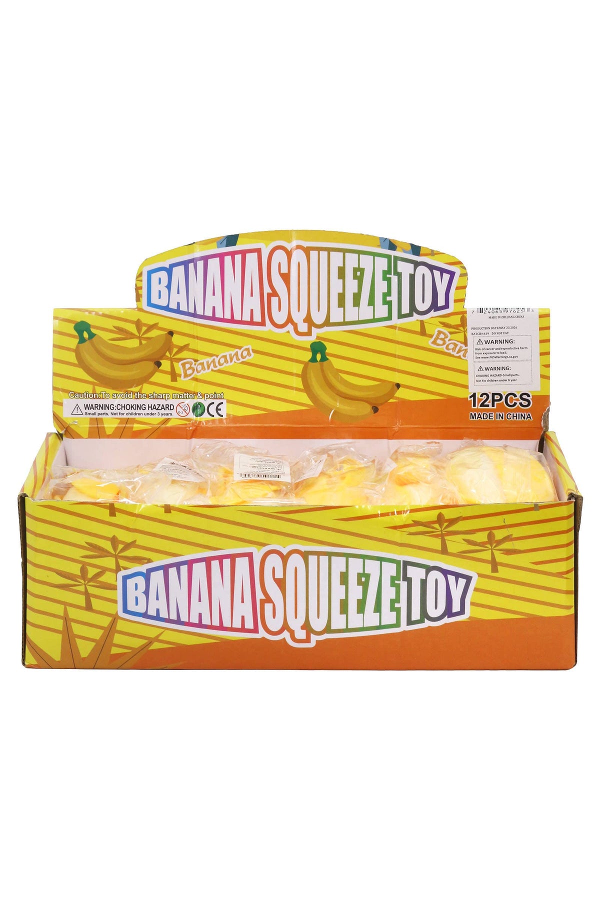 Peeling Yellow Banana Fluffy Slime Filled TPR Squishy Toy