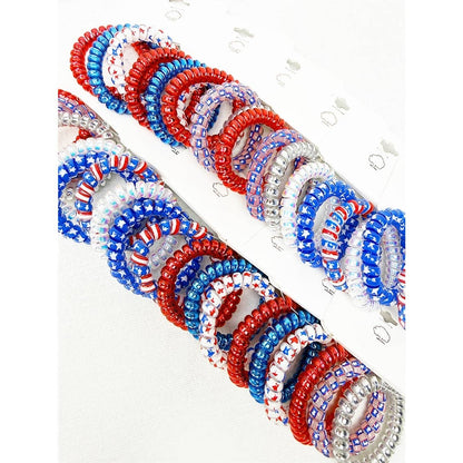USA Theme Phone Cord Hair Tie Set