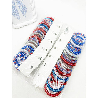 USA Theme Phone Cord Hair Tie Set