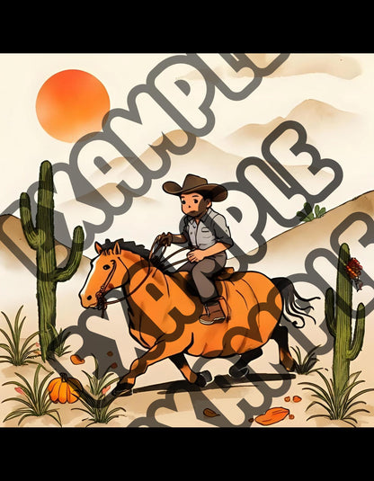 Pumpkin Patch Cowboy SVG: Rodeo Rebel Western Graphics (Digital Download)