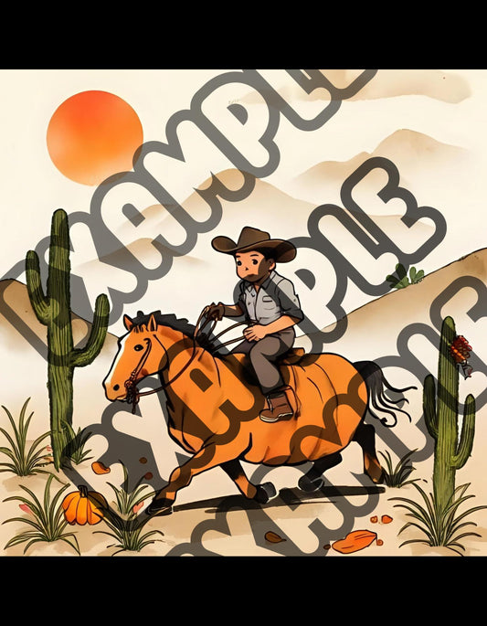 Pumpkin Patch Cowboy SVG: Rodeo Rebel Western Graphics (Digital Download)