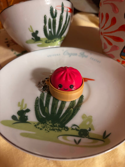 Clicker viral mini dumpling squishy keychain