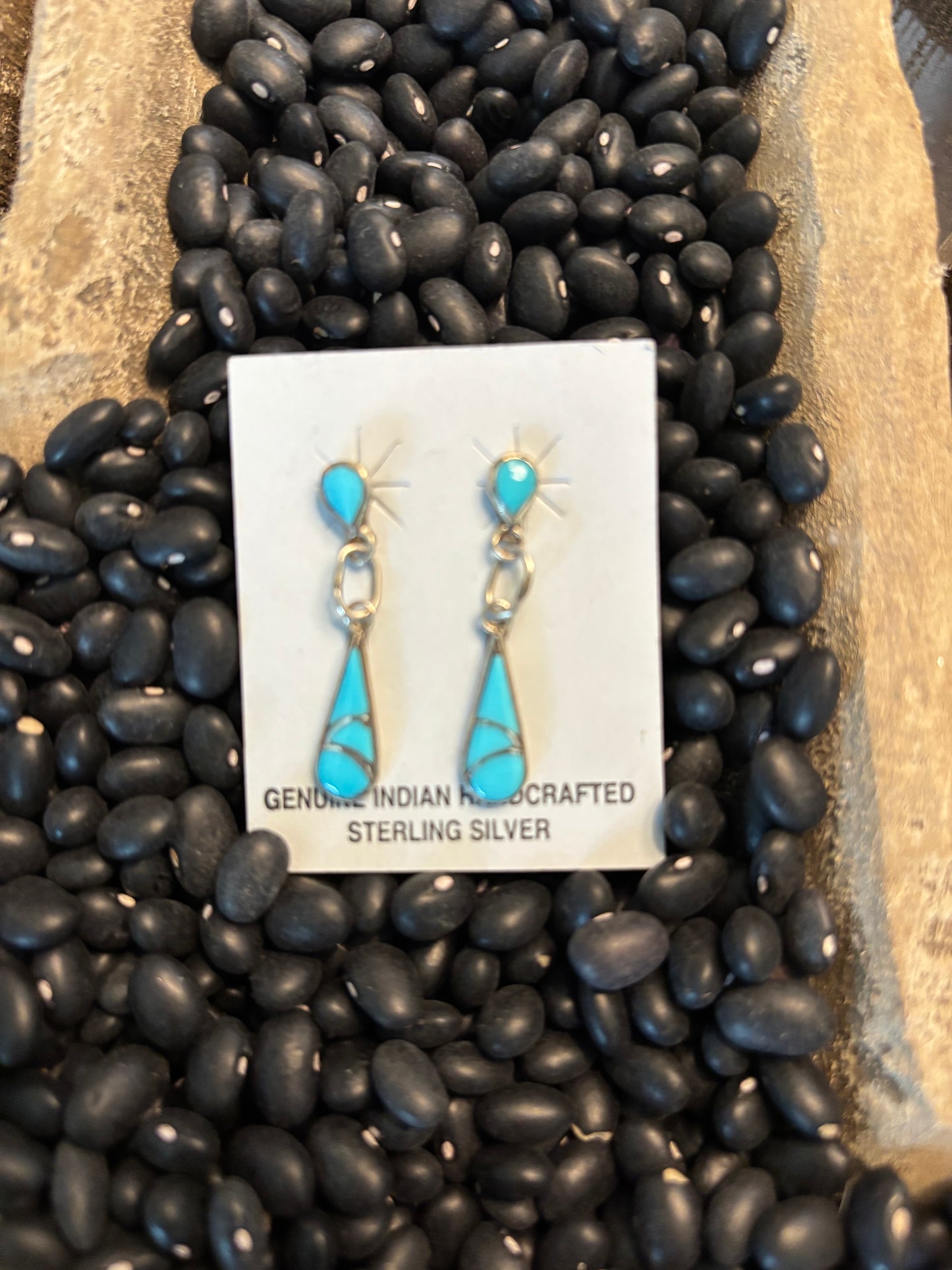 NA Turquoise Dangle Studs