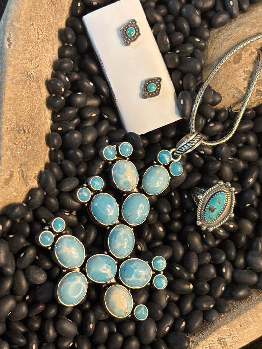 Cactus Charm with Matching Earring and Ring Set