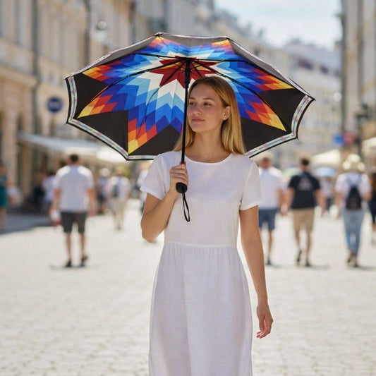 STARBURST AZTEC BLACK UMBRELLA