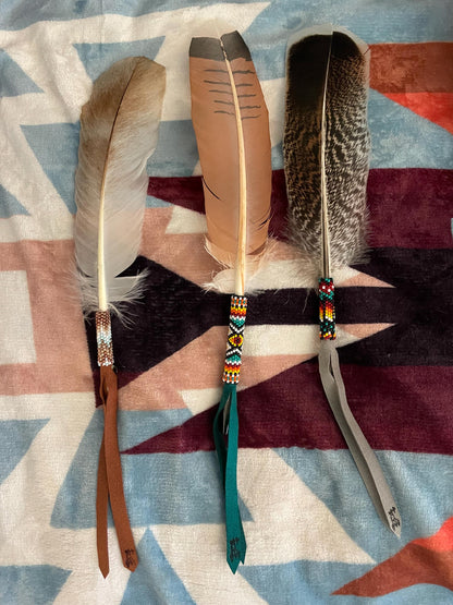 Beaded Feather Hat Pin or Alligator Clip – Customizable Ranch Brand Accessory