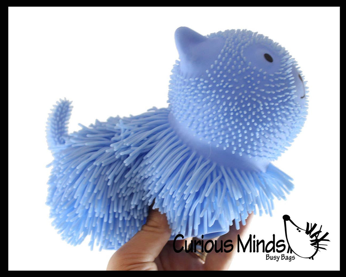 1 Shaggy Cat Large 7" Puffer Ball - Sensory Therapy Fidget Squishy