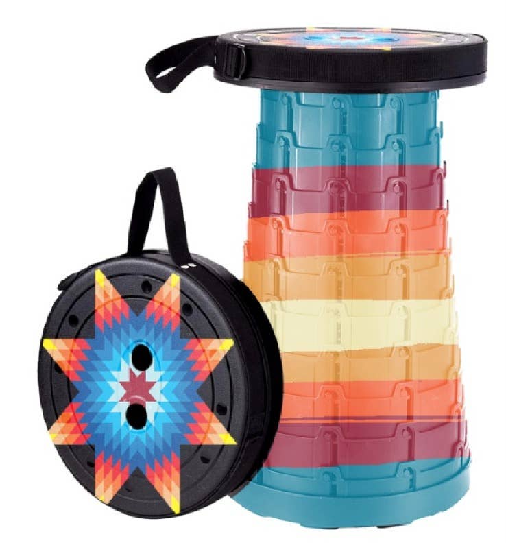 Portable Folding Stool-Southwestern Pattern (2)