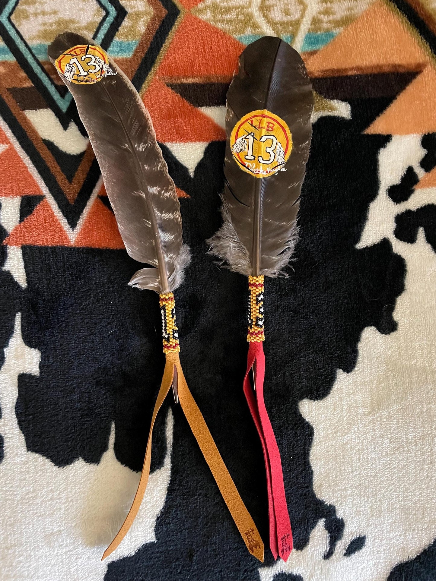 Beaded Feather Hat Pin or Alligator Clip – Customizable Ranch Brand Accessory
