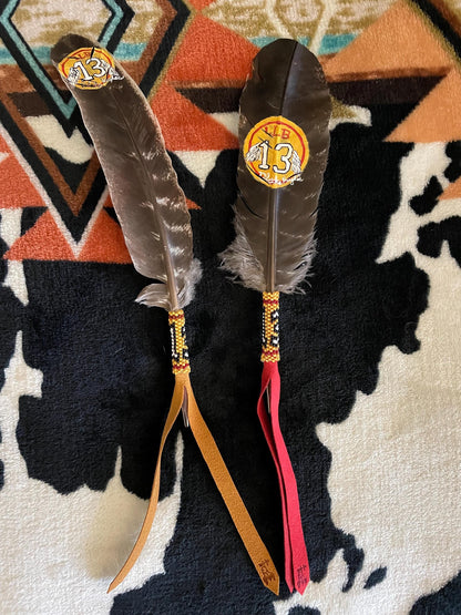 Beaded Feather Hat Pin or Alligator Clip – Customizable Ranch Brand Accessory