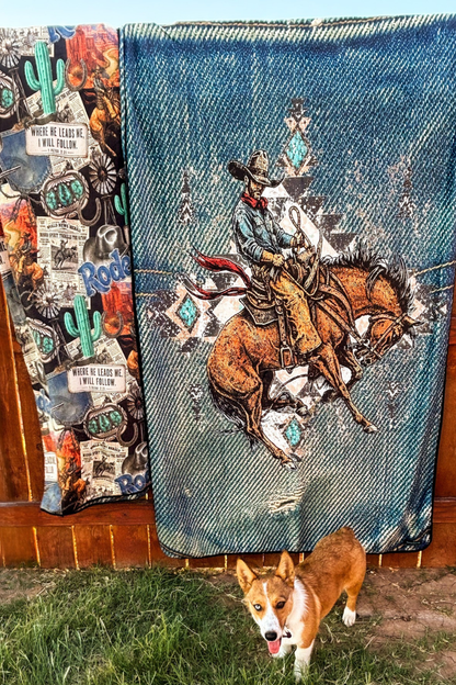 Retro Rodeo Nights Blanket