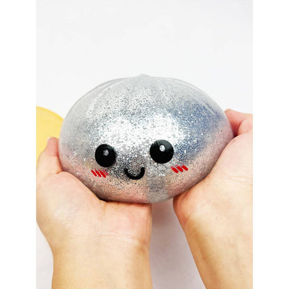 Mystery Glittered Jumbo Dumpling Squishy with Steamer