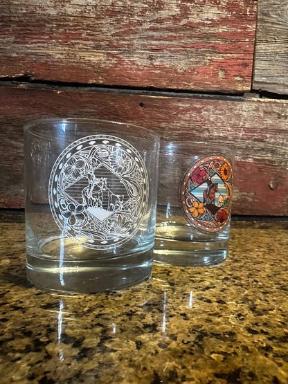 On the Rocks Glass Breakaway Roper Cowgirl Rodeo Western Cowboy