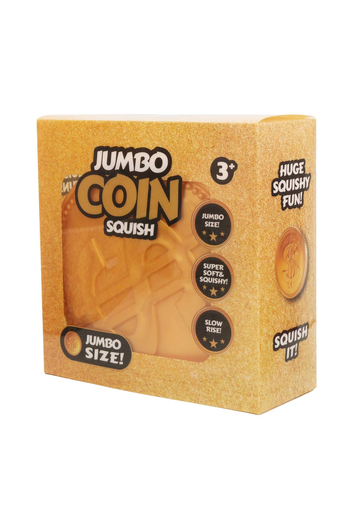 JUMBO 5.75 Inch Golden Coin Fluffy Slime Filled TPR Squishy