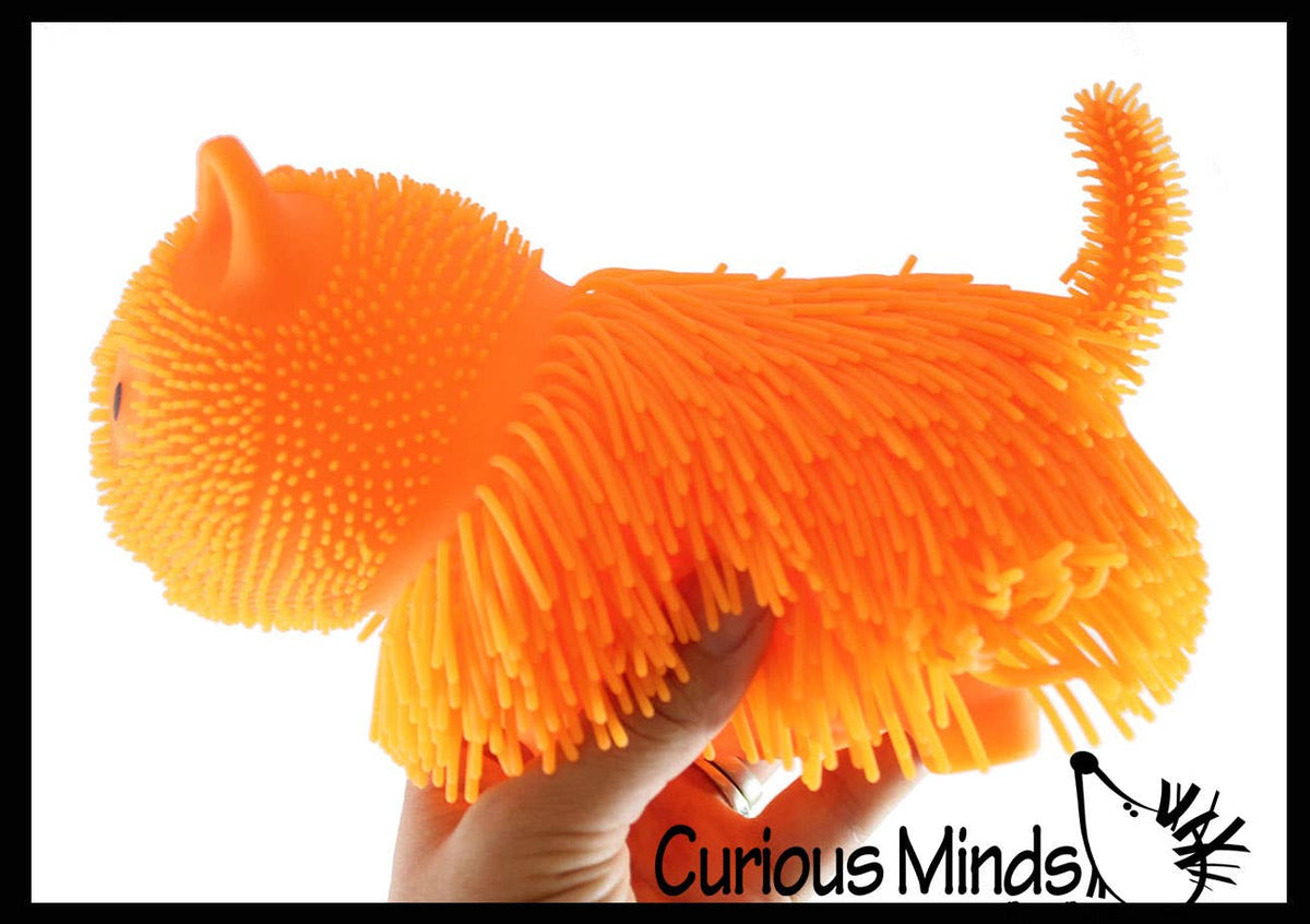 1 Shaggy Cat Large 7" Puffer Ball - Sensory Therapy Fidget Squishy