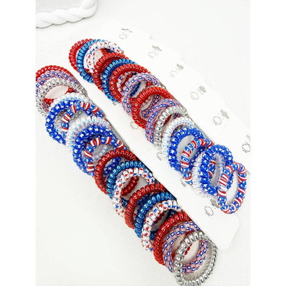 USA Theme Phone Cord Hair Tie Set