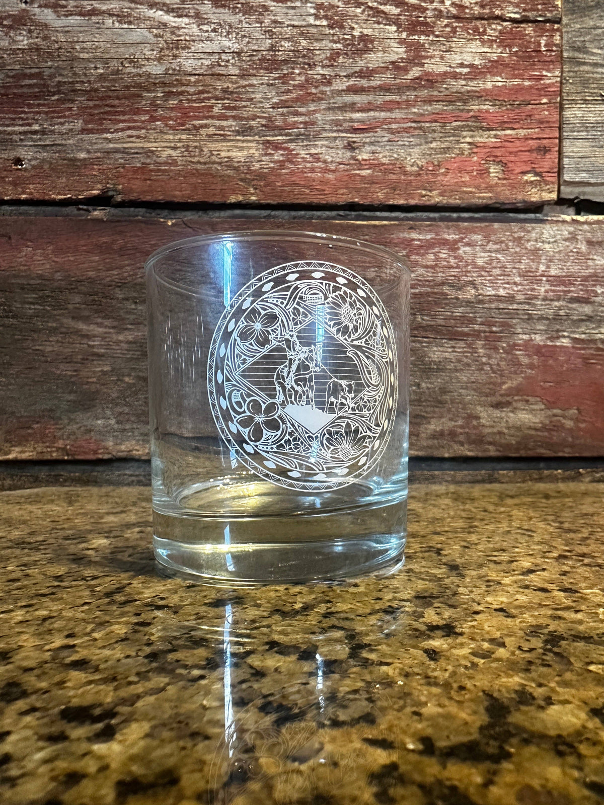 On the Rocks Glass Breakaway Roper Cowgirl Rodeo Western Cowboy
